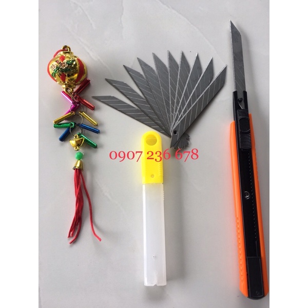 Hộp 10 lưỡi dao rọc giấy 30 độ, lưỡi dao rọc giấy mini