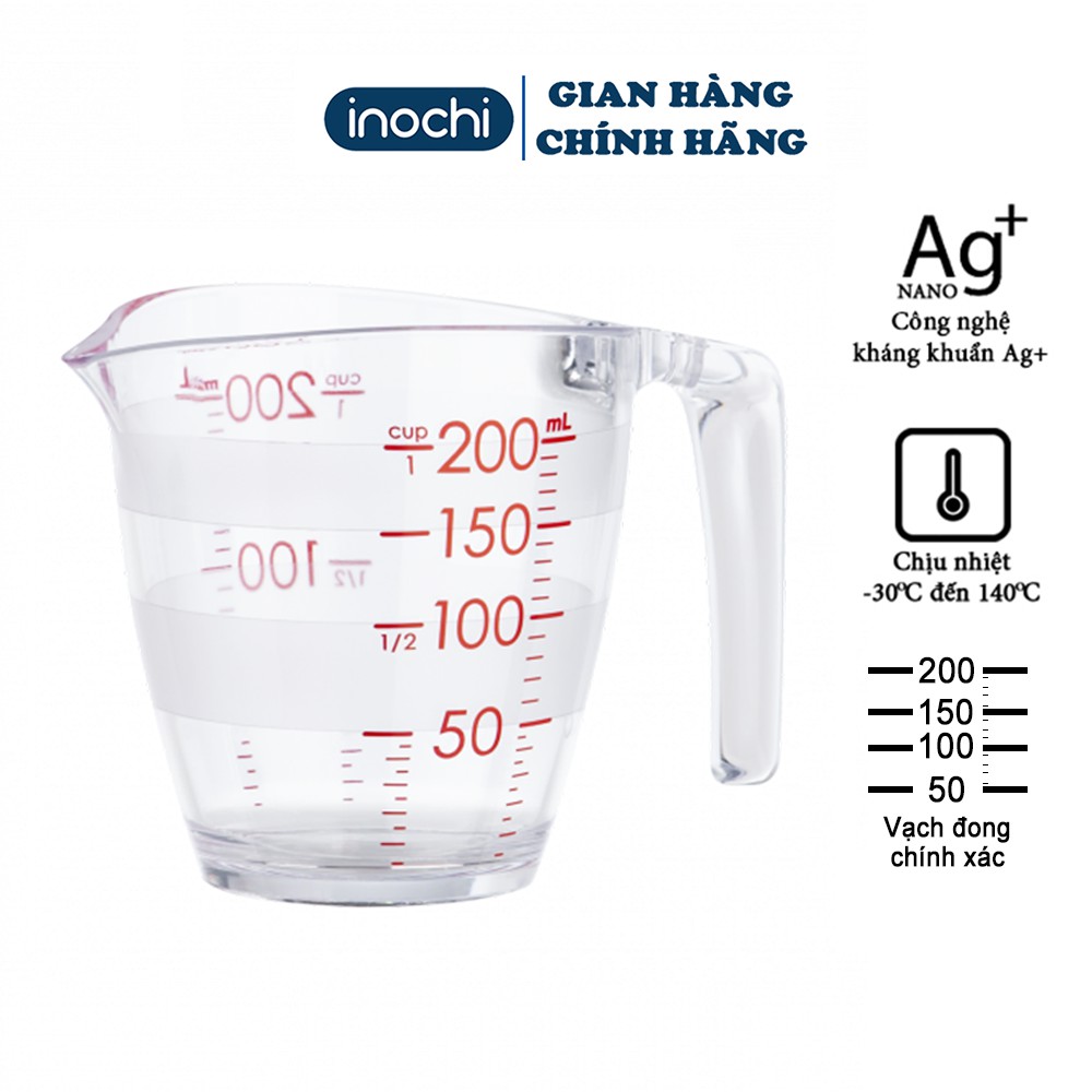 (HCM)Cốc đong YOKO INOCHI nhựa định lượng 200ml dung dịch chia vạch dụng cụ đo lường nhà bếp thông minh