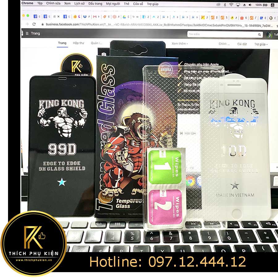 Cường Lực KING KONG Xịn Hộp Sắt iP 7/7 Plus/8/8 Plus/X/Xr/XS Max/11/Pro/Pro Max