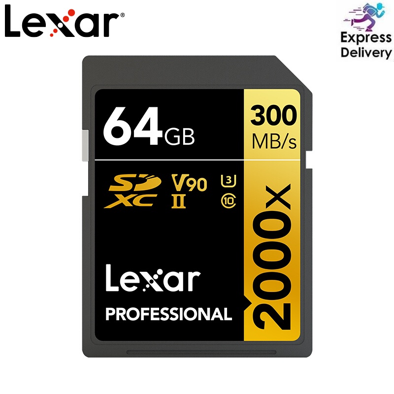 Thẻ Nhớ Lexar 2000X SD 32GB 128GB 64GB Class 10 U3 V90 4K 32 64 128GB 300MB Cho Máy Ảnh SDXC SDHC