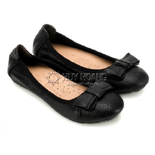 Giày nữ búp bê da bò màu đen ph7906