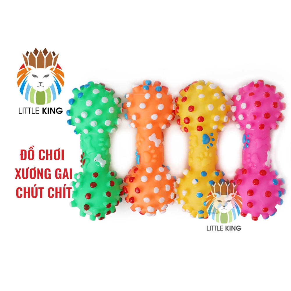 Xương gặm đồ chơi cho chó 16.5cm, xương gai chút chít nhiều màu Little King pet shop