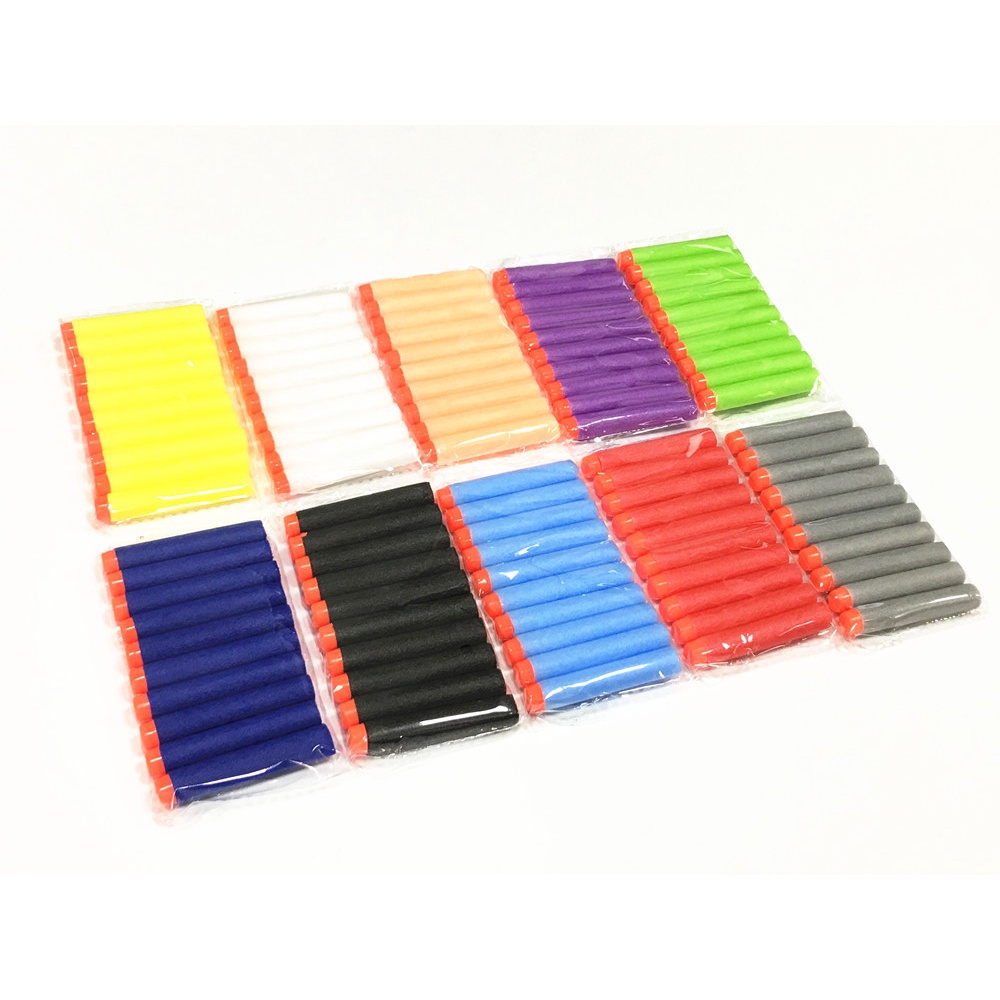 Set 50 viên xốp mềm 7.1*1.3cm nhiều màu cho đồ chơi trẻ em