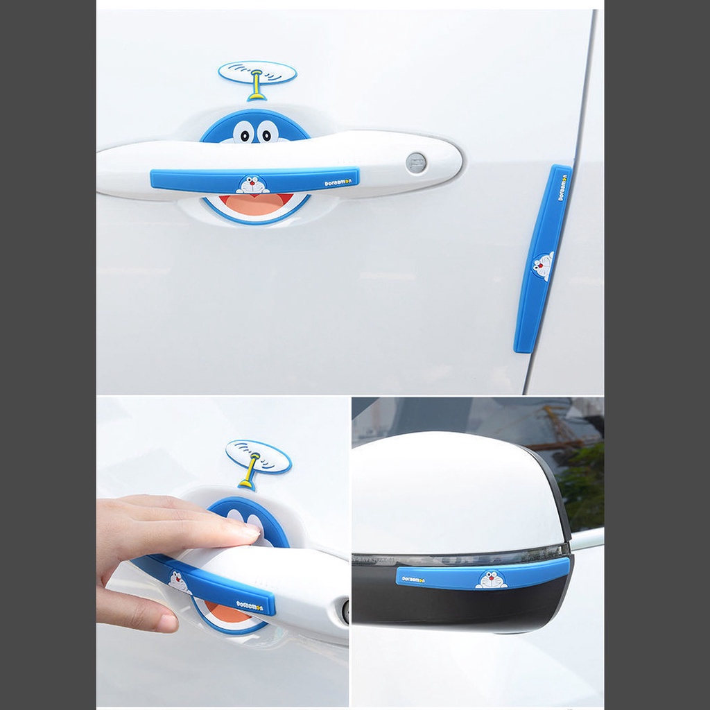 Miếng Dán Trang Trí Tay Nắm Cửa Xe Hơi Chống Va Chạm Chống Trầy Xước Họa Tiết Hoạt Hình Dễ Thương