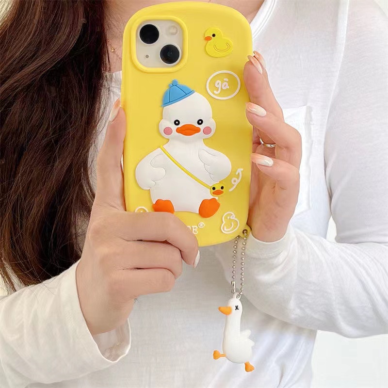 Ốp Điện Thoại Mềm Chống Sốc In Hình Vịt Hoạt Hình Cho iPhone 7 8P X XS XR XSMAX 11 12 13promax
