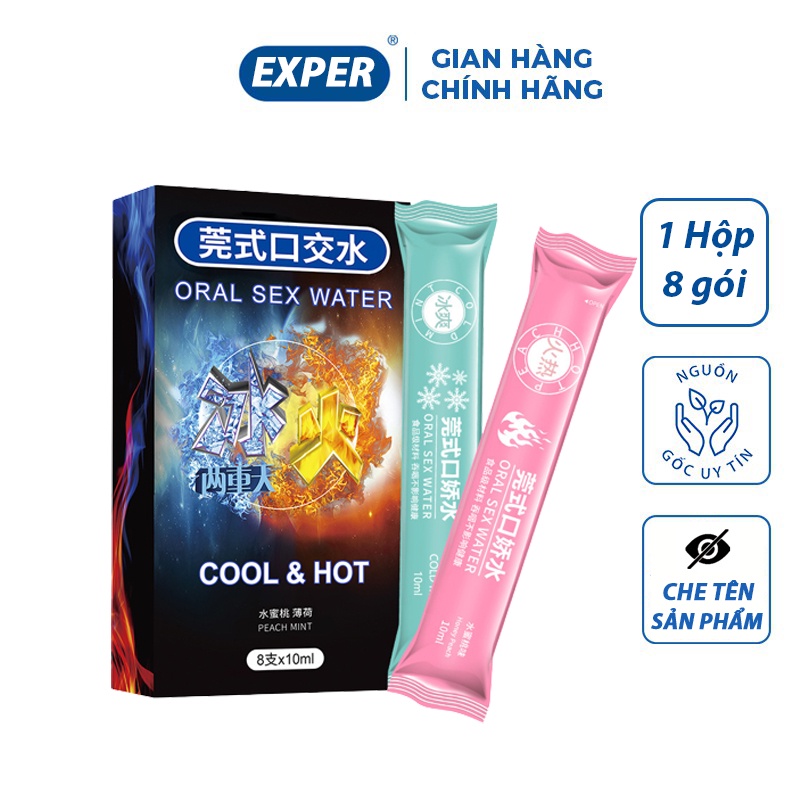 Gel bôi trơn quan hệ miệng Oral Sex Water, gel bôi trơn tăng khoái cảm 1 hộp 8 gói