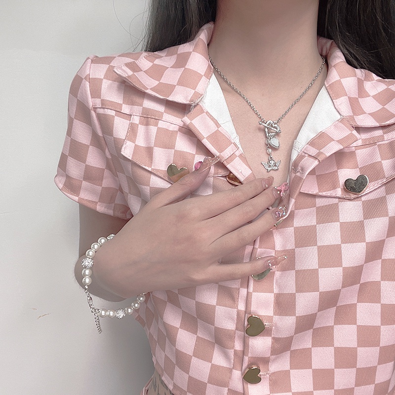 Vòng cổ mặt thiên thần Cupid phong cách hip hop sang trọng