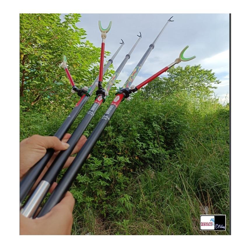 Chống cần câu đài Carbon đen họa tiết cao cấp PKK18 - Sanami Fishing