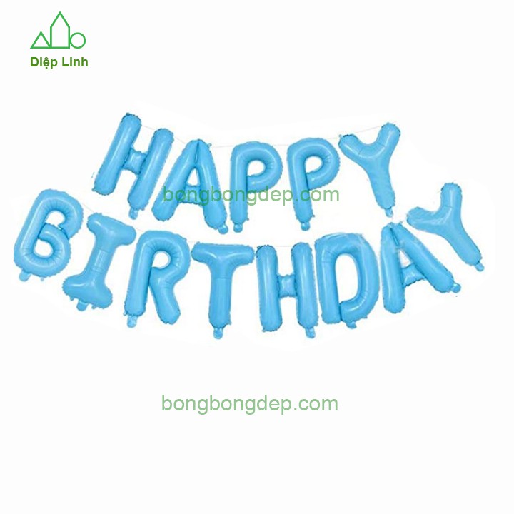 13 Bóng Kiếng Nhôm In Chữ HAPPY BIRTHDAY Sinh Nhật Trang Trí