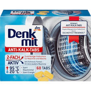 Viên vệ sinh máy giặt Denkmit Anti kalk Tabs, xách tay Đức