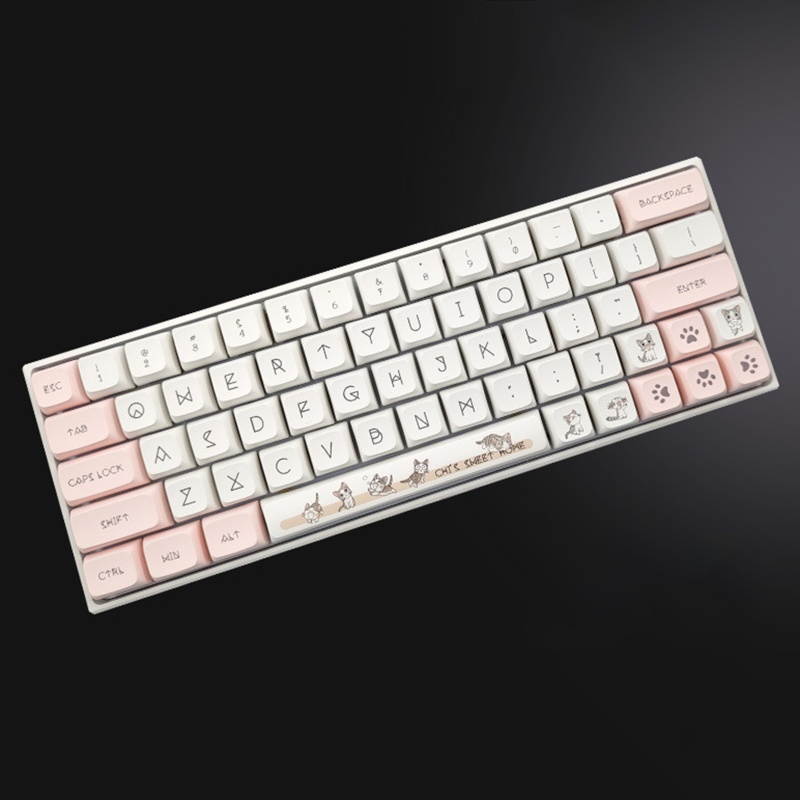 1 Bộ Bàn Phím Cơ XDA PBT 136 Phím In Hình Mèo Dễ Thương Cho Cat Dye Su