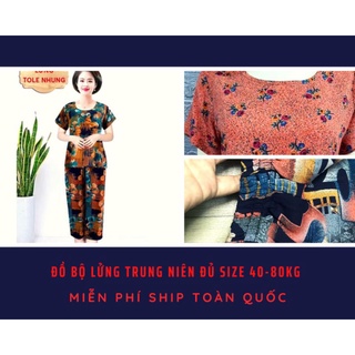 Đồ Bộ lửng cho mẹ tole lanh trung niên chất cao cấp đẹp