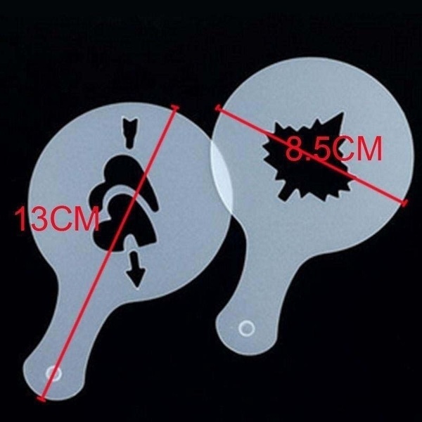 Set 16 khuôn rắc bột trang trí cà phê họa tiết độc đáo