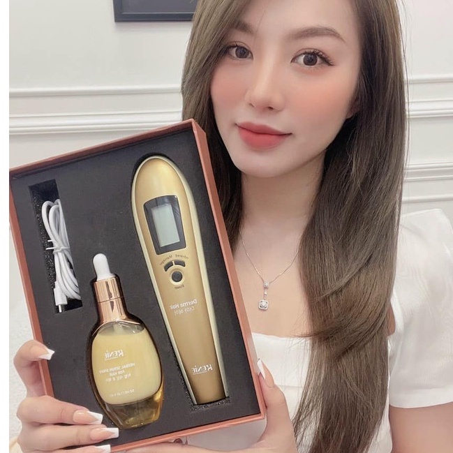 LƯỢC MASSAGE KÍCH THÍCH MỌC TÓC LASER DERMA HAIR KÈM SERUM DƯỠNG TÓC BIO COMPLEX GENIE