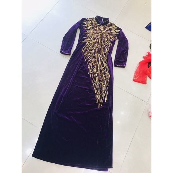 Áo dài nhung cho mẹ