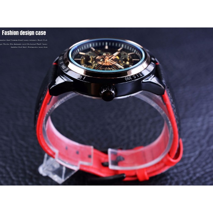 Đồng hồ nam Forsining A1 cơ lộ máy dây da kiểu dáng thể thao | BigBuy360 - bigbuy360.vn