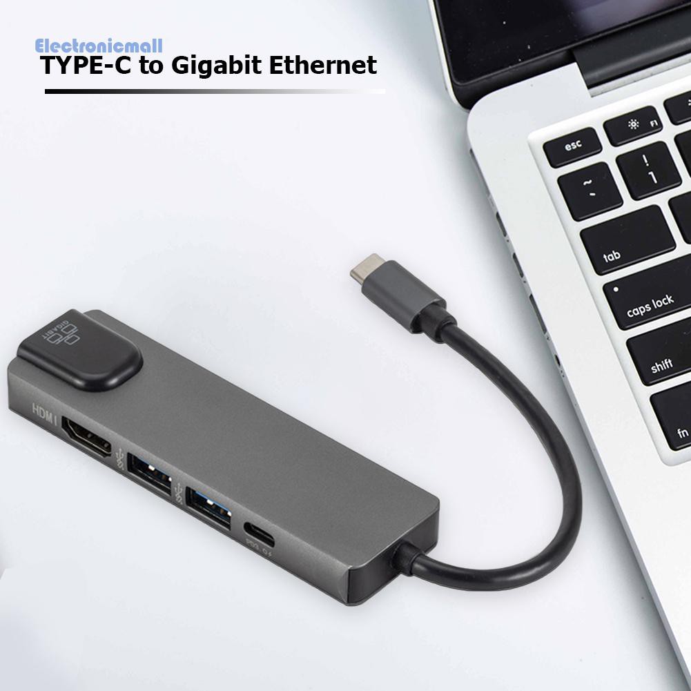 Bộ Chia Cổng Usb Type C Sang Hdmi 3.0 Pd Usb C Gigabit Rj45 5 Trong 1 Tiện Dụng