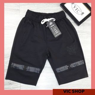 Quần ngố cộc nam QNV0221-012 đính đinh, chất vải thun thấm hút mô hôi tốt, co dãn ngồi và hoạt động thoải mãi tự tin