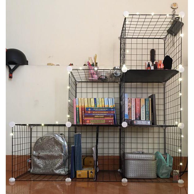 Tủ ghép lưới sắt thép đa năng hiện đại để sách, decor, trưng bày, trang trí mọi không gian, Bán theo tấm