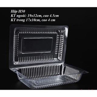 [H50] HỘP NHỰA ĐỰNG BÁNH BÔNG LAN/SU KEM KÍCH THƯỚC 17 X 10 X 4 CM