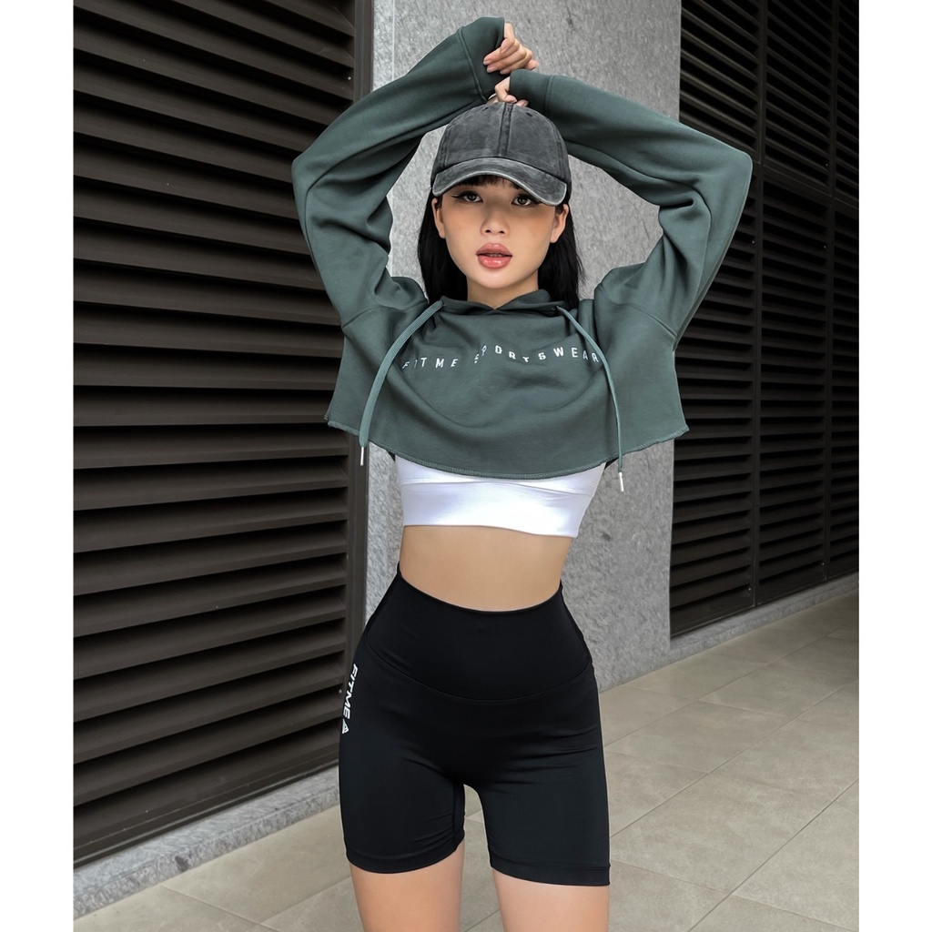 Áo khoác hoodie croptop Fitme local brand chất cotton dày dặn form rộng thể thao cá tính unisex HDCT