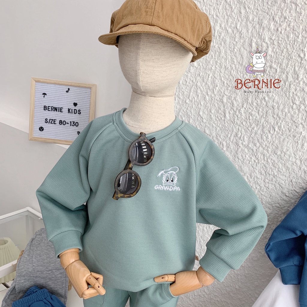 _Bộ Cotton Xốp  thêu 𝐃𝐨𝐧𝐚𝐥𝐝 nổi  4 Màu cho bé trai/gái 8 đến 20kg