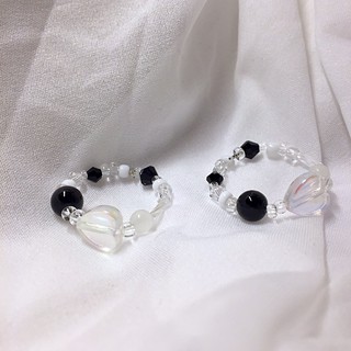 Nhẫn Hạt Cườm Trái Tim Style Hàn Quốc Cá Tính Độc Lạ_Handmade