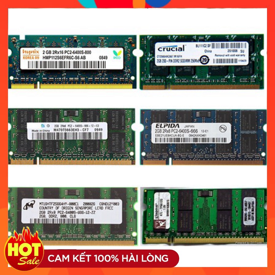 Ram laptop DDR2 2g Bus 667/800 Hàng chính hãng- Bảo hành 1 năm