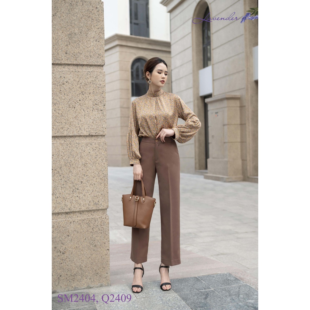 Quần âu nữ LAVENDER FASHION đen ống suông basic chất đẹp không nhăn không xù Q1347