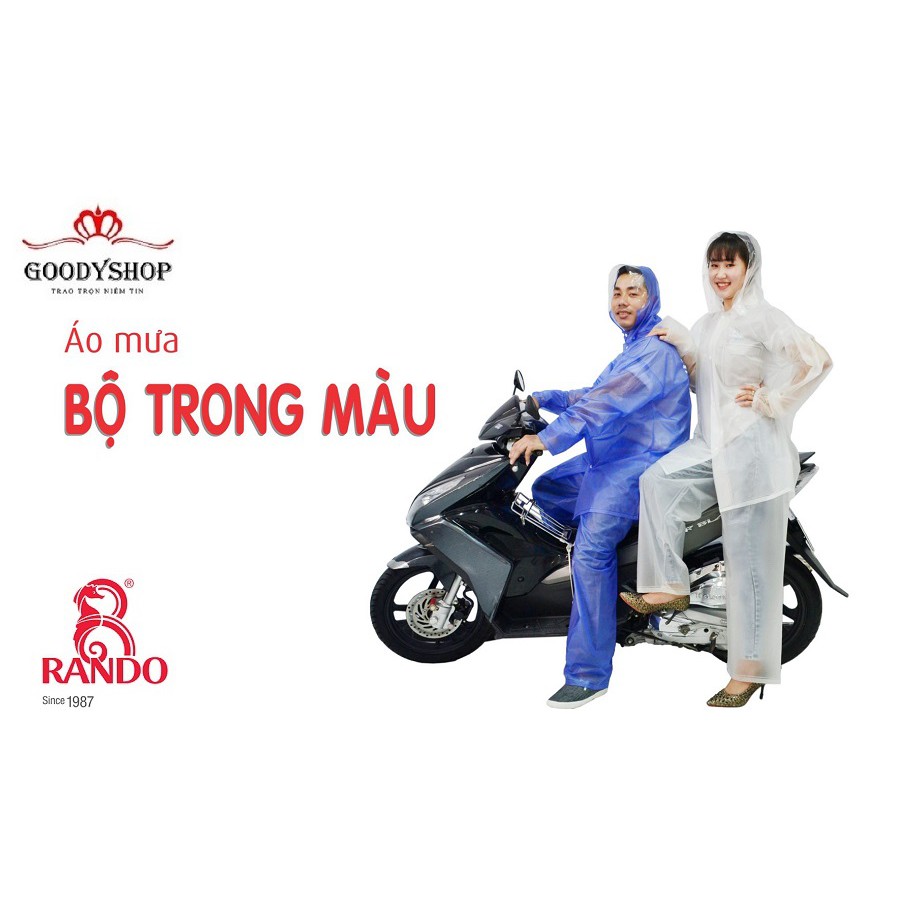 < Thời Trang>Áo mưa Rando bộ  trong màu ASPC01 thời trang và cá tính cho cả nam và nữ khi đi trong mưa.-GOODYSHOP