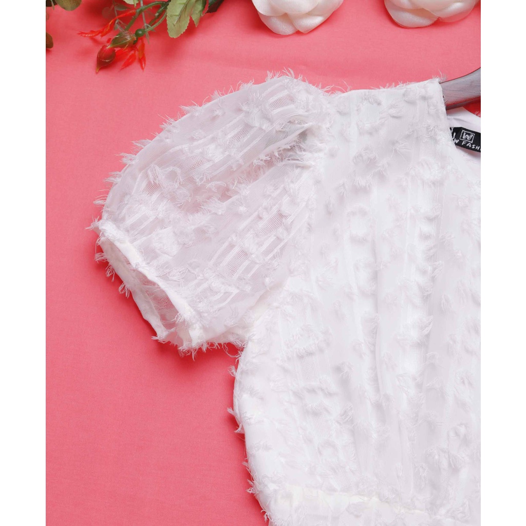 Đầm dự tiệc thiết kế cao cấp dáng chữ a eo tôn dáng che bụng chất voan lông vũ - Thời trang Lux W