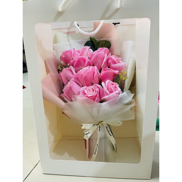 Bó hoa sáp thơm 12 bông lưu hương cực lâu - Món quà ý nghĩa cho người thân và bạn bè