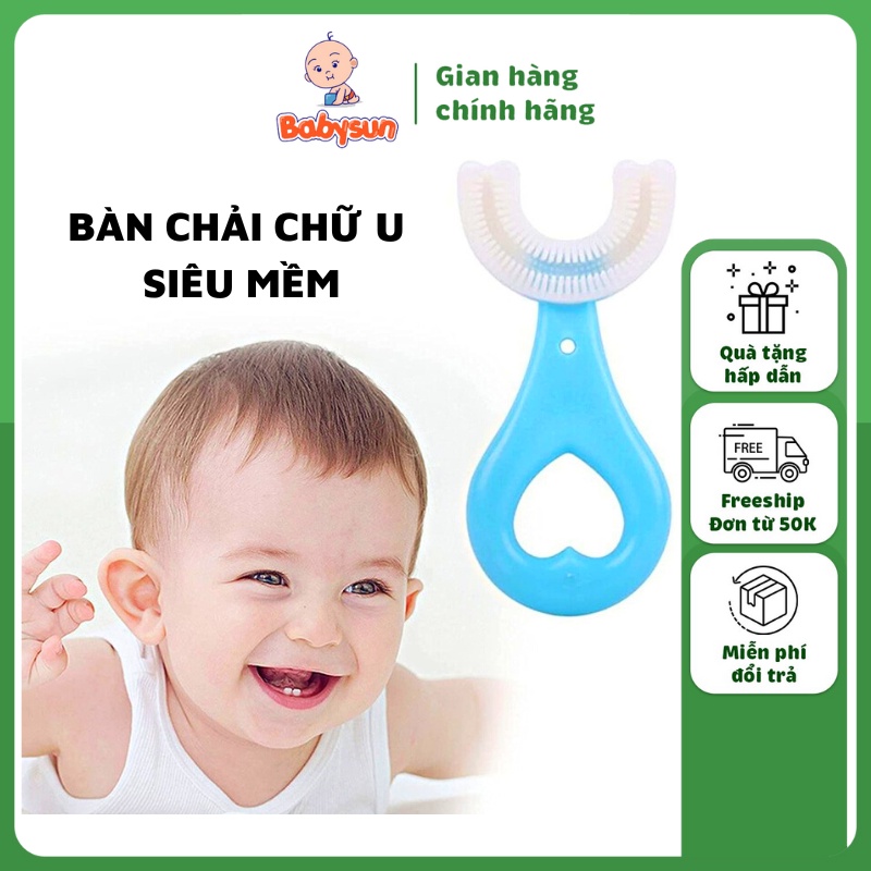 Bàn chải chữ U cho bé, Siêu mềm, tập đánh răng cho bé,Tạo thói quen