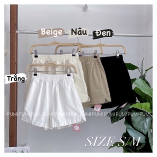 Quần short nữ kaki lưng thun xẻ lai 2 bên nhiều màu size SM Pumi