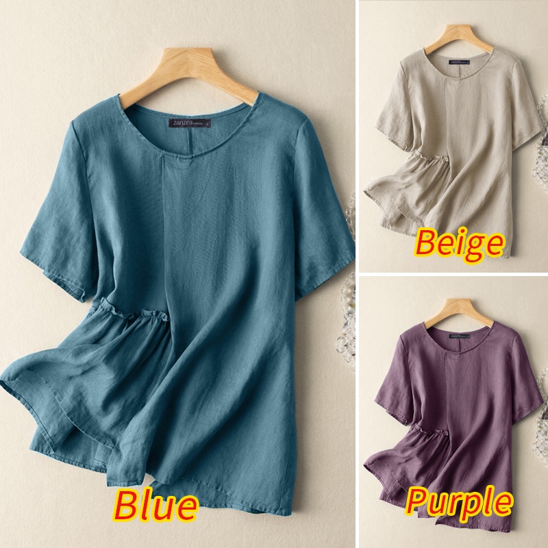 Áo Zanzea tay ngắn thiết kế độc đáo thời trang dành cho nữ