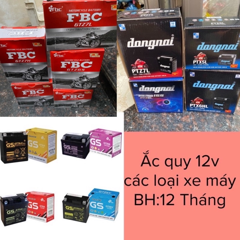 Ắc quy xe máy,bình acquy xe máy wave dream sirius exciter 150 exciter 135 winner x airblade 125 vision sh vespa sh mode