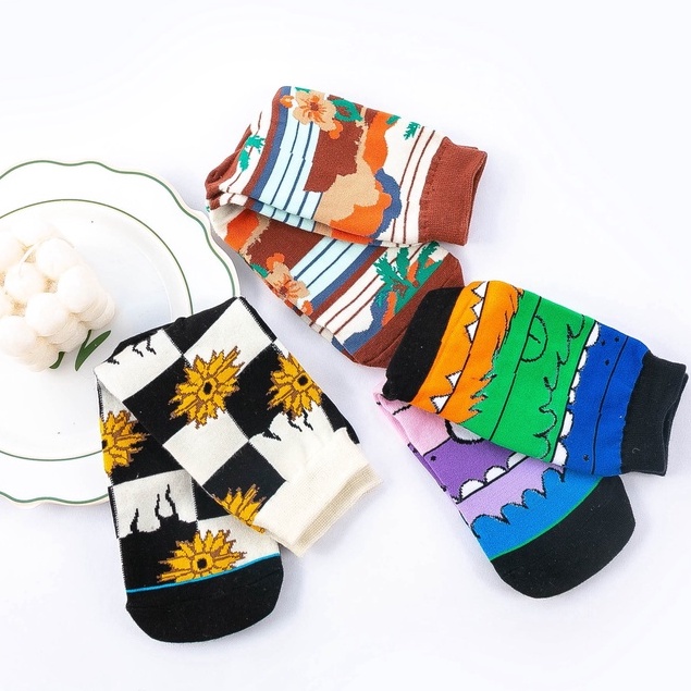 Vớ tất unisex con ma, cây bông nhiều màu sắc