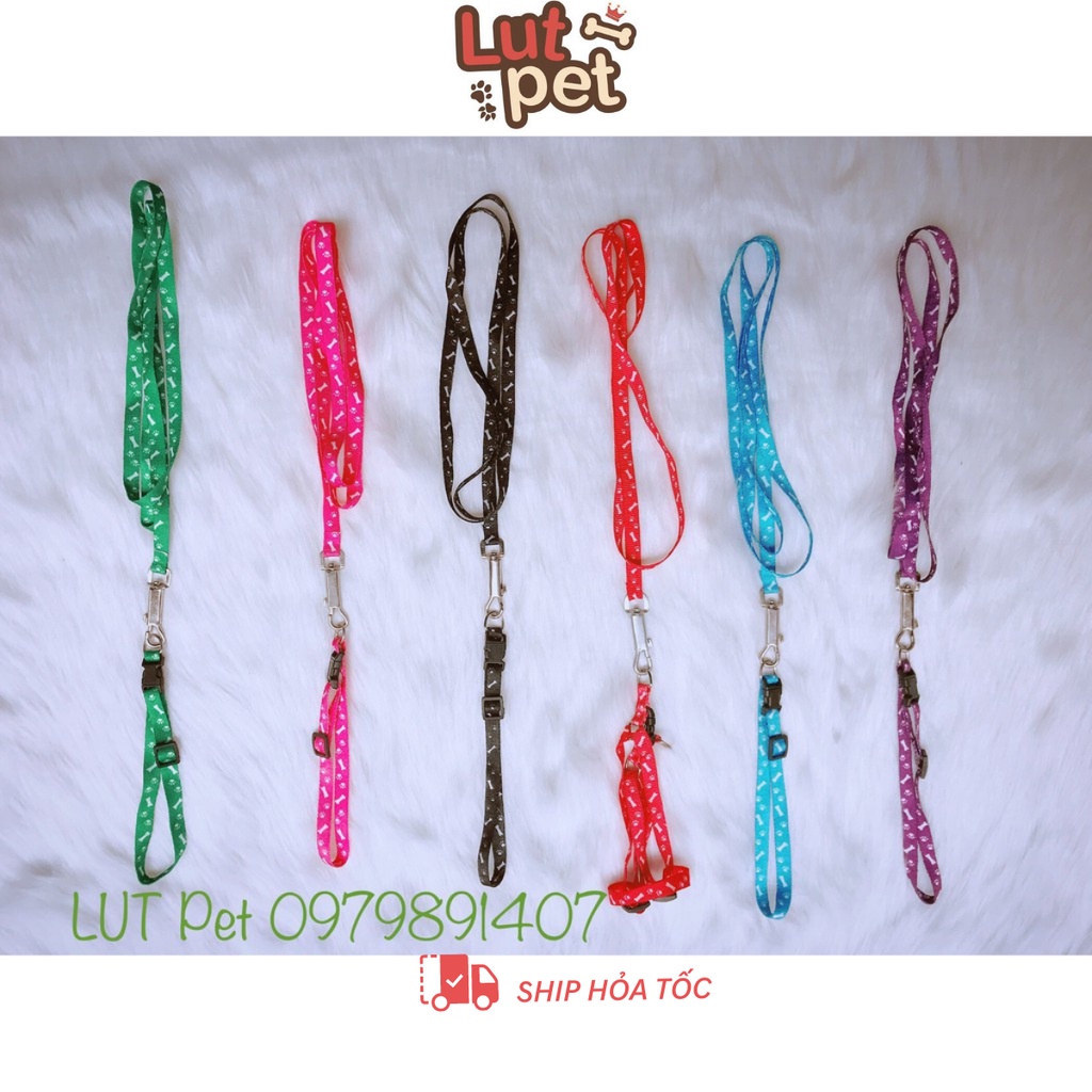 Dây dắt yếm thú cưng chó mèo mỏng 1.0 (&lt;3kg) - lutpet