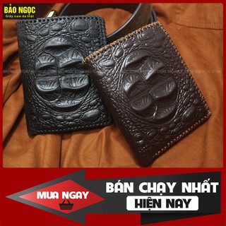 {GIẢM SỐC} VÍ DA NAM DÁNG ĐỨNG CAO CẤP - VÍ NAM DA BÒ THẬT DẬP VÂN CÁ SẤU THỜI TRANG - MÃ V33