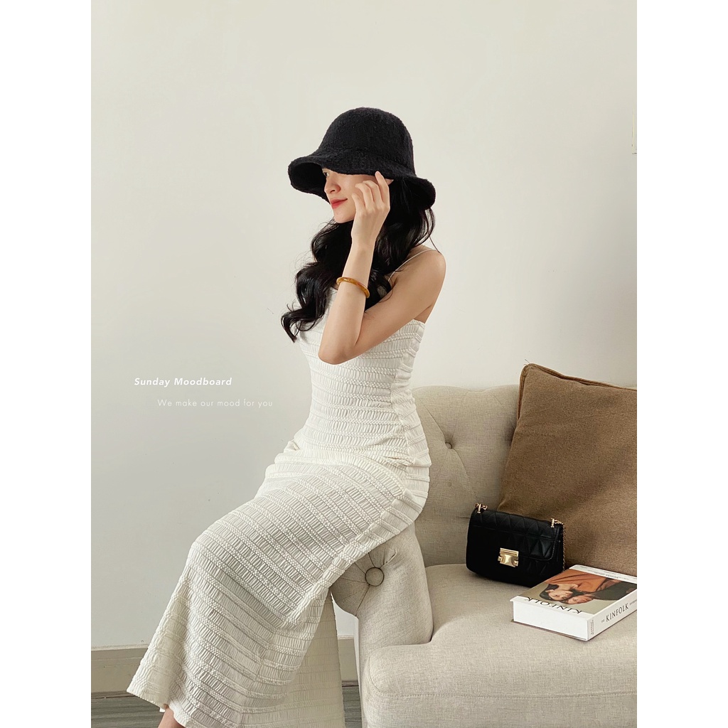 ĐẦM MAXI 2 DÂY THUN NHÚN_DA518