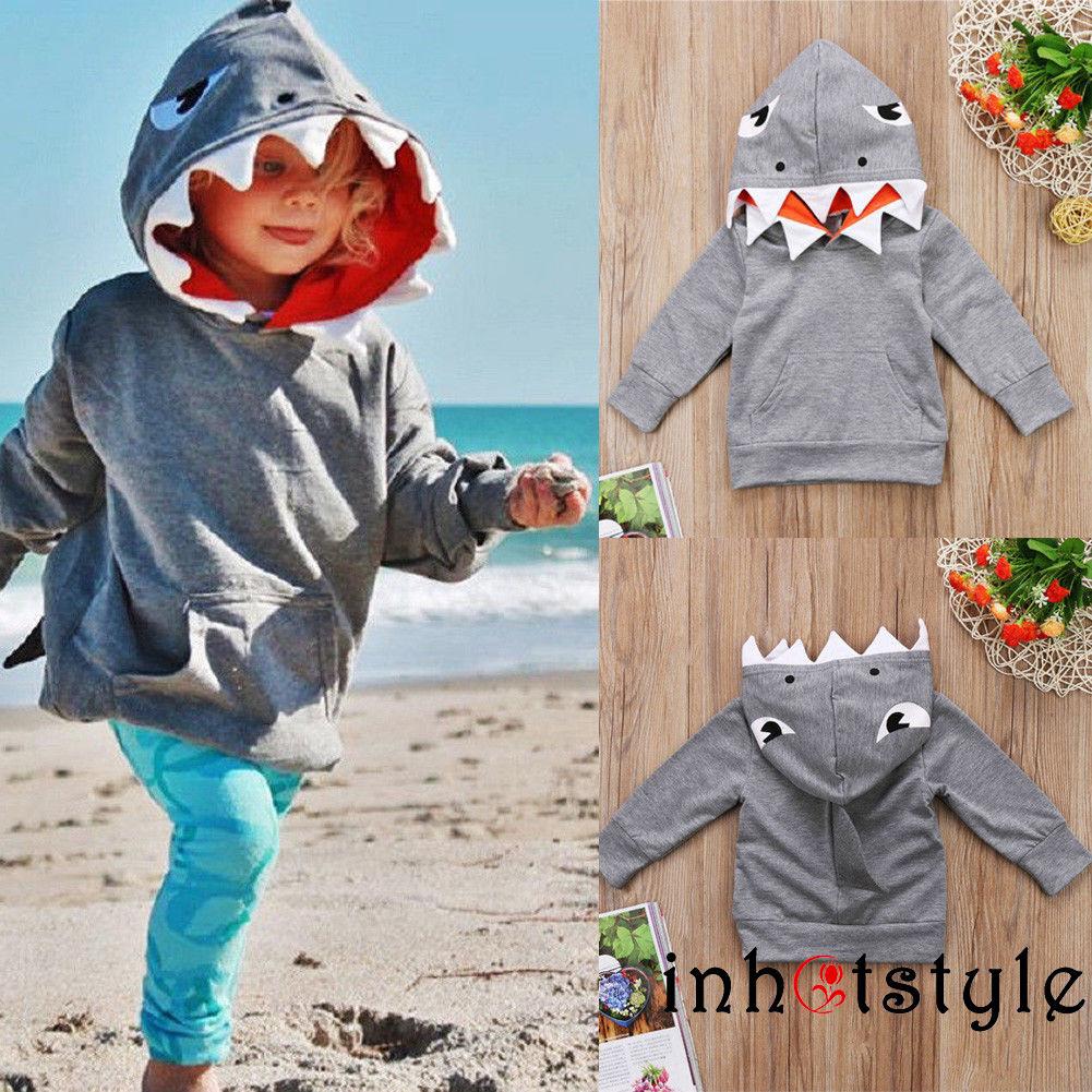 Áo khoác hoodie cá mập dễ thương cho bé trai