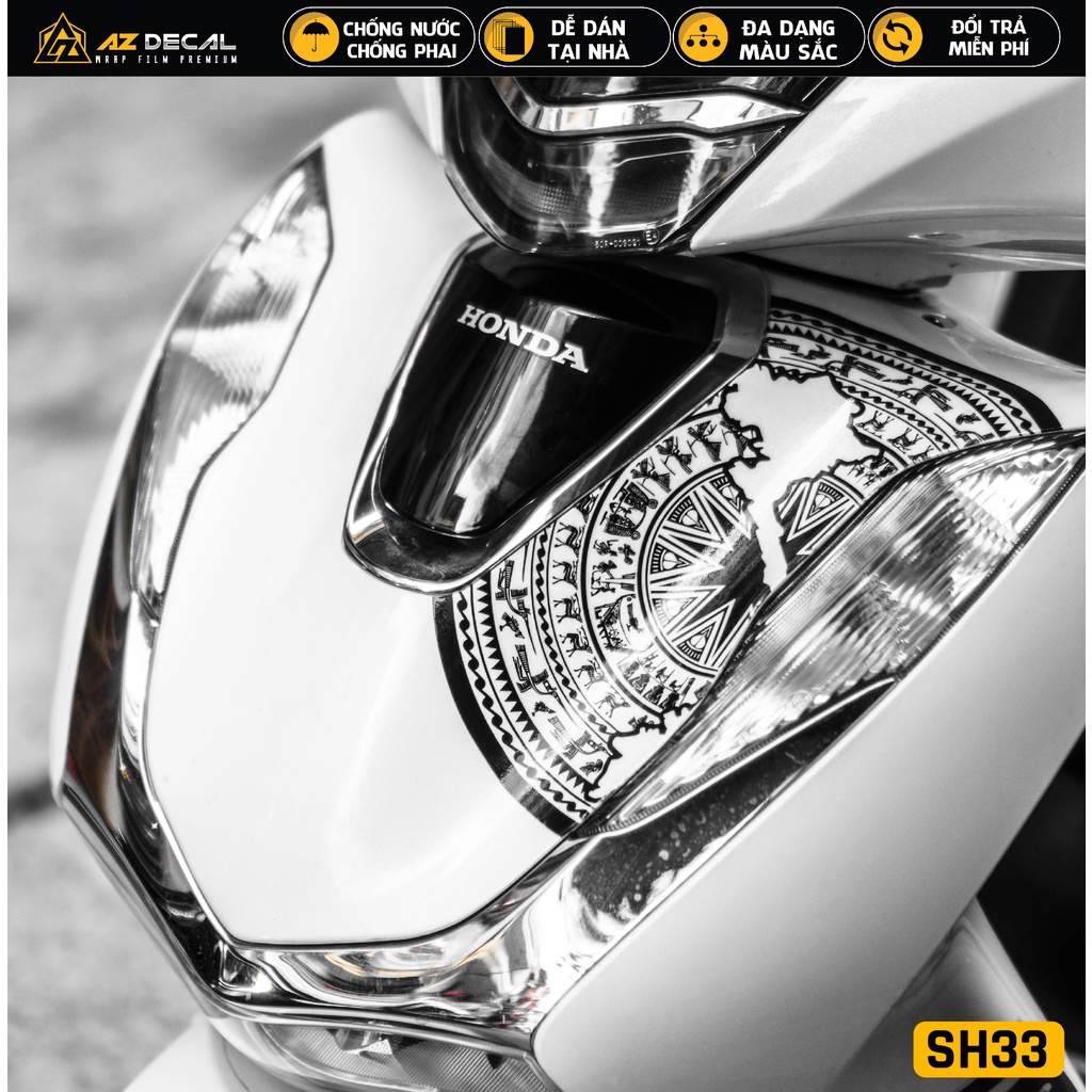 Tem Rời Xe SH Mẫu Trống Đồng | SH33 | Decal Chế Dán SH Chống Nước, Bền Màu, Dễ Dán Tại Nhà