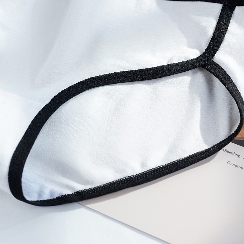 Quần Lót Cotton Màu Trắng Đen Phong Cách Nhật Bản Cho Nữ