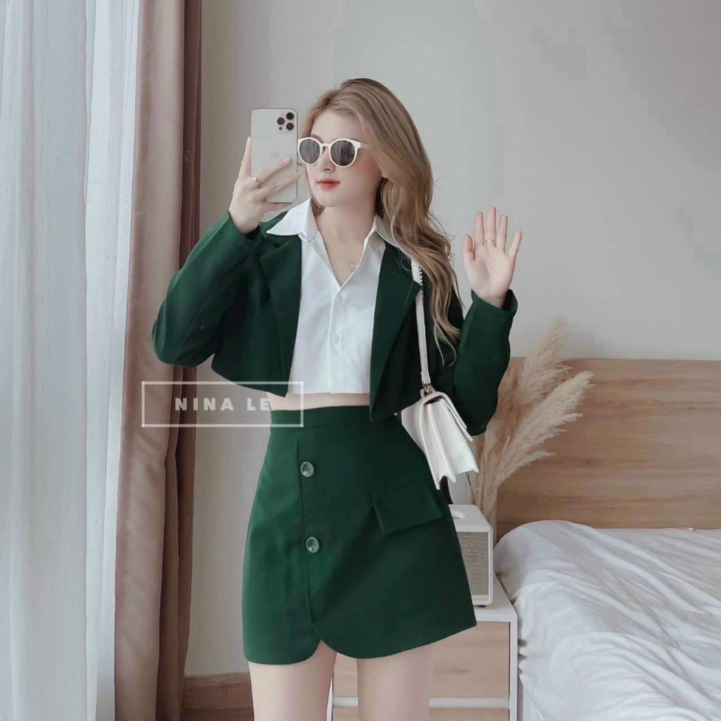 SET 3 IN 1 TUYẾT MƯA, ÁO SƠ MI SIY UP thoi trang shop valentina