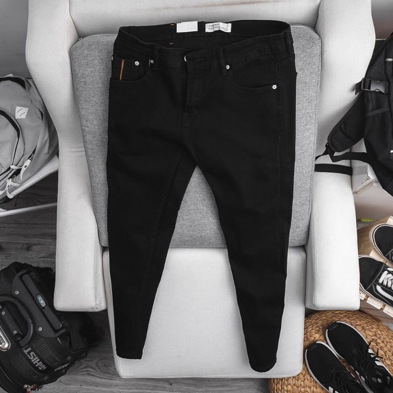 QUẦN JEAN NAM BIGSIZE MÀU ĐEN FORM SLIMFIT
