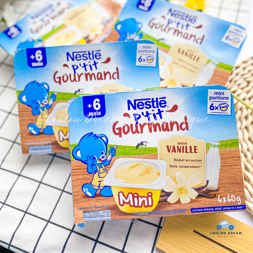 Váng sữa Nestlé Vanille dinh dưỡng cho bé trên 6 tháng vỉ 6 x 60g [BAY AIR]