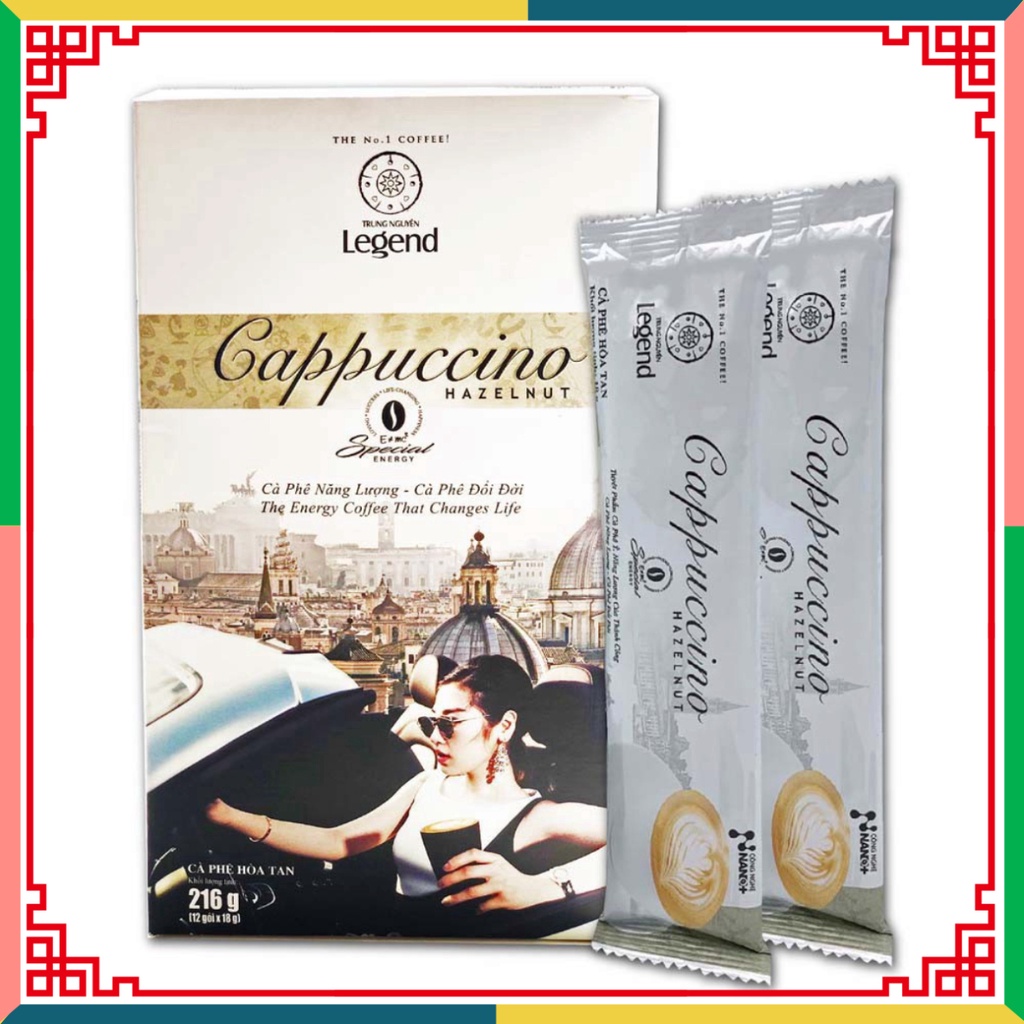 Cà phê tổ hợp Tập Đoàn Cafe Trung Nguyên Legend Cappuccino Hazelnut hộp 216g ( Đại lý Ngọc Toản)