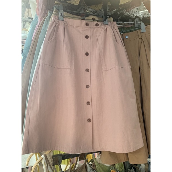 SẴN HÀNG | #902 Chân váy thô cúc chữ A dài hàng QC
