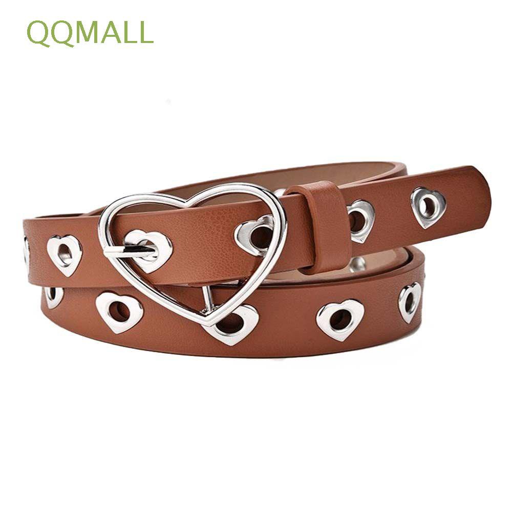 Thắt lưng da khóa hình trái tim bằng hợp kim nhiều màu tùy chỉnh phong cách Hàn Quốc vintage cho nam và nữ