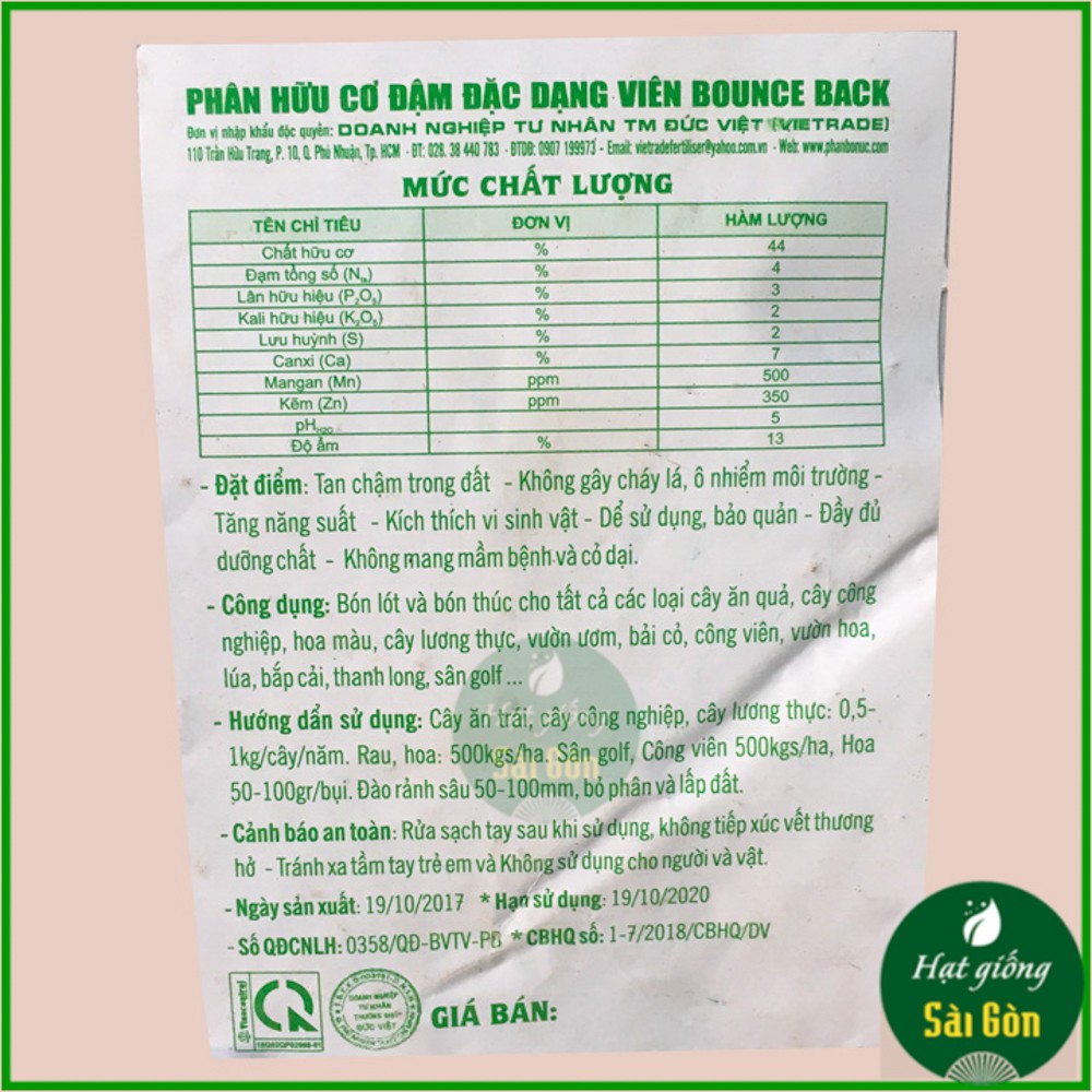 Gói 1kg PHÂN hữu cơ DYNAMIC